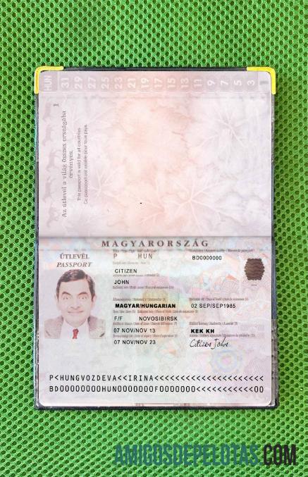 Aparência fotográfica da versão 2 do Hungria Pass exemplo